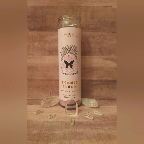 * 1 DAY SALE * Cashmere & Patchouli Cosmic Bloom Scented Tall Pillar Candle NEW! - Picture 3 of 5